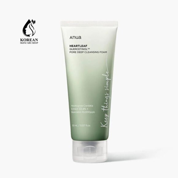 Anua Heartleaf Quercetinol Pore Deep Cleansing Foam – Gentle Korean Face Wash for Sensitive & Acne-Prone Skin (150ml)
