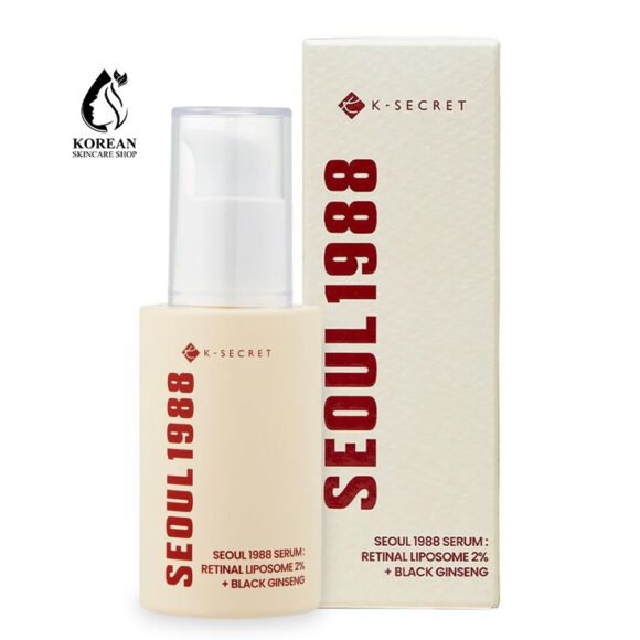 K-Secret Seoul 1988 Retinal Serum 30ml – 2% Retinal Liposome, Black Ginseng, Bakuchiol & Peptides for Anti-Aging & Brightening
